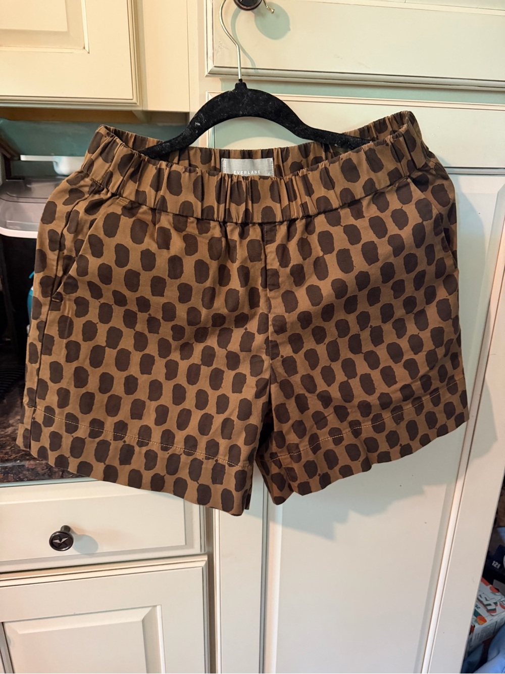 Everlane Brown Polka Dot Elastic-Waist set